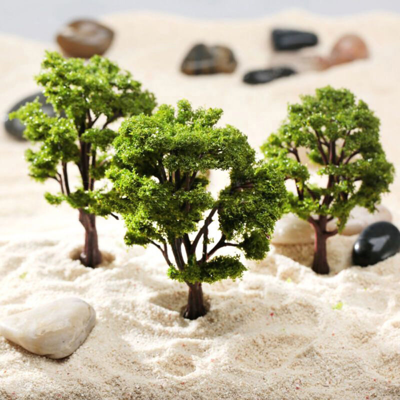 Árvore miniatura de plástico artificial, paisagem, decoração ferroviária, modelo de construção, acessórios para paisagem, brinquedos infantis, 20 peças, 70 peças