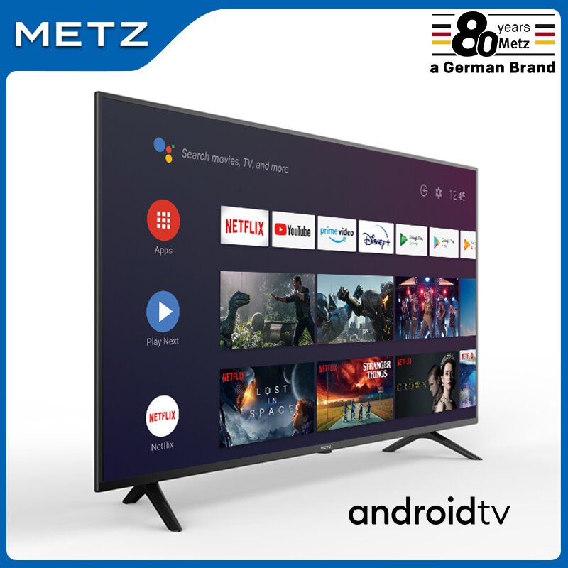 Télévision 58 pouces SMART TV METZ 58MUB6010 ANDROID TV 9.0 UHD Google Assistant grand écran télécommande vocale 2 ans de garantie