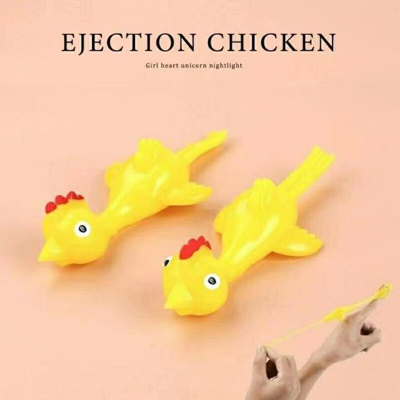 20 sztuk katapulta uruchomienie turcja zabawa i Tricky Slingshot Chick praktyka kurczaka elastyczne latające palec ptaki lepkie dekompresji zabawki