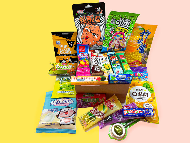 Caja de dulces asiática Dulces chinos Juego de regalo de boxeo, comida sorpresa, mundo de los dulces de Japón de América