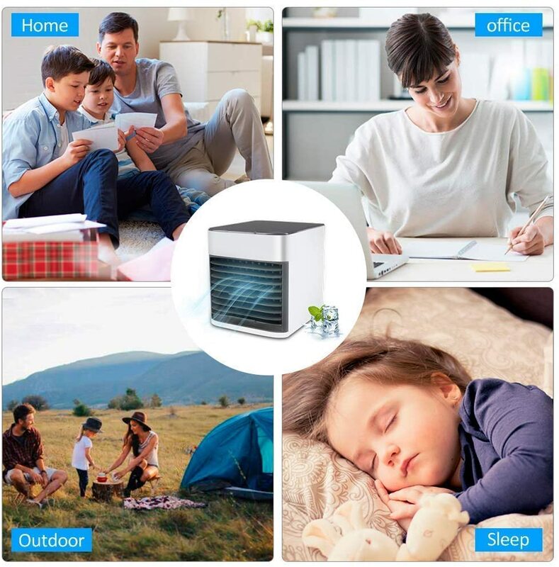 Mini climatiseur Portable USB refroidisseur 10W ventilateur personnel Humidification de l'air pour camping-car de bureau à domicile