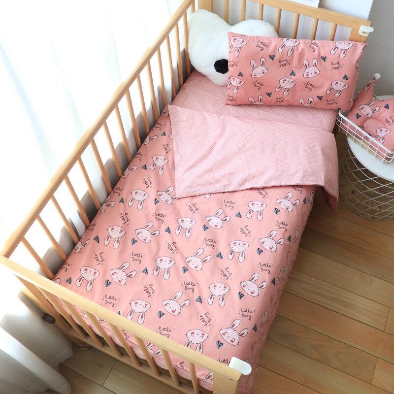 3 Stuks Baby Beddengoed Set Voor Pasgeborenen Ster Patroon Kid Bed Linnen Voor Jongen Pure Katoen Geweven Crib Beddengoed Dekbed cover Pillocase Vel
