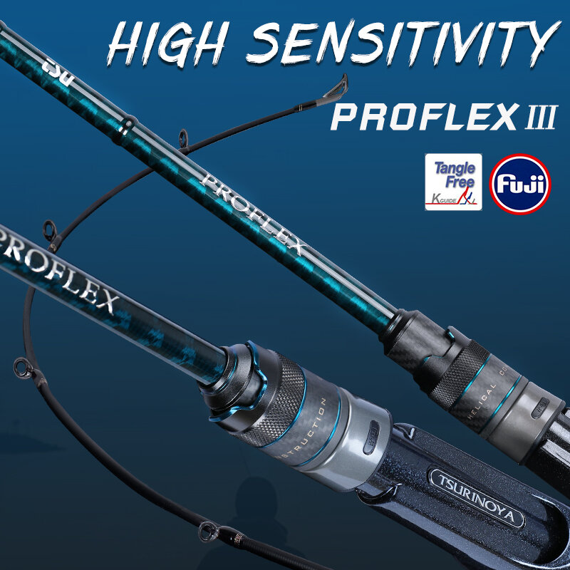 TSURINOYA Bass Fishing Rod PROFLEX Ⅲ 1.95/2.01/2.10m ML M Power Fast Ultralight High Sensitivity Universal Spinning Casting Rod
