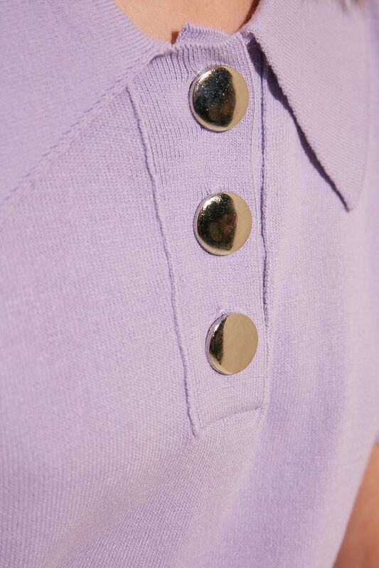 Trendyol Button Detail Polo-Neck Summer Knitwear TWOSS20KZ0069