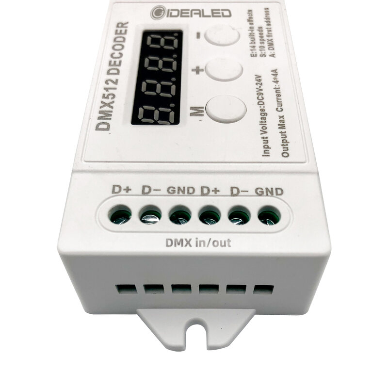 Consola de control de tira de luz LED, decodificador RGBW DMX 512 de 4 canales, atenuador de iluminación decorado, controlador de luz láser de DC9V-24V