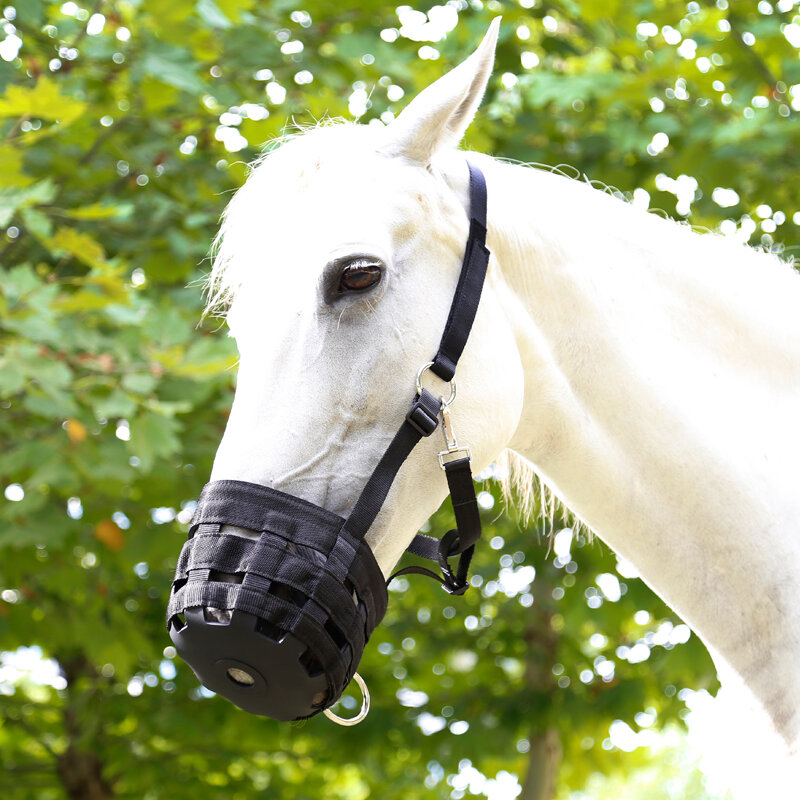 كافاسيون الفروسية ماوس كمامة الحصان الرعي كمامة مع الرسن للحصان سهلة التنفس ومريحة 8216012