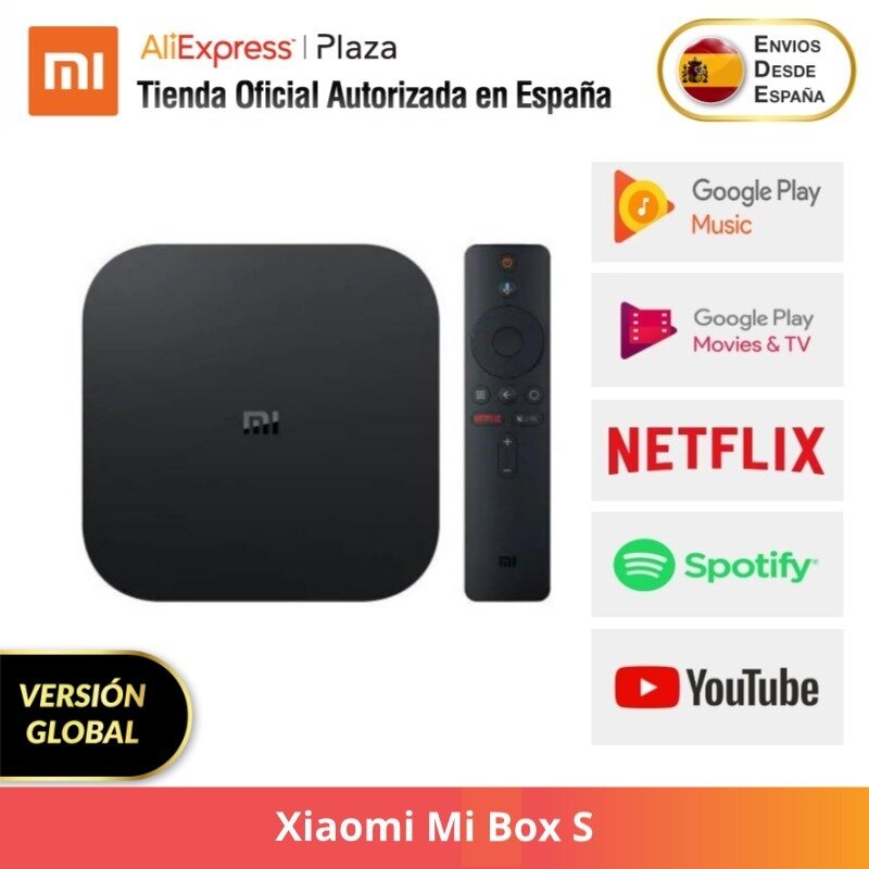 Xiaomi Mi Box S, Ultra HD 4K streaming player, Google Assistant with Chromecast, Bluetooth, Wi-Fi,Black Original Global Versi