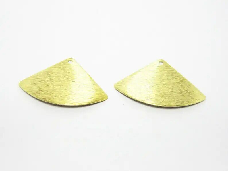 Fan Shaped Texturizado Brass Earring Charms, Colar Pingente, Fazer Jóias, Descobertas, 25x15.5mm, R766, 20Pcs