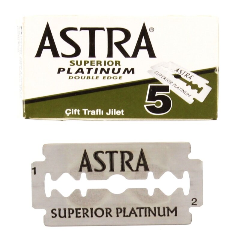 ใบมีดโกนขอบคู่แพลตตินัม Astra Superior 100ชิ้น