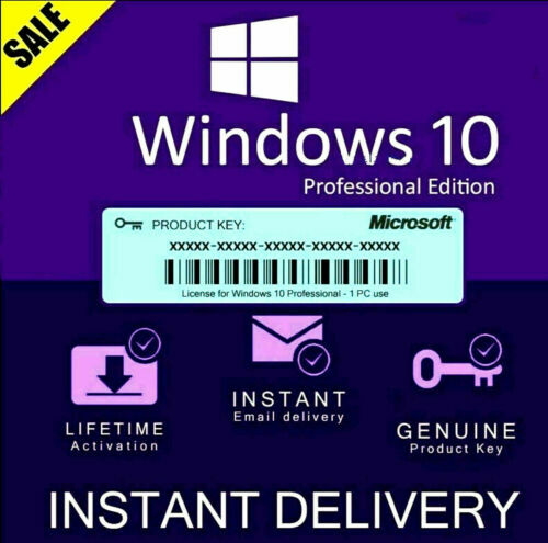 Microsoft Windows 10 Pro Key 32/64 bit Global Online attiva attivazione a vita-tutte le lingue