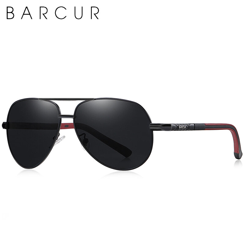 BARCUR Gafas de sol clásicas de aluminio para hombre con lentes de revestimiento polarizado Gafas de sol clásicas para hombres y mujeres Accesorios de conduccióndo, con espejo, accesorios para gafas
