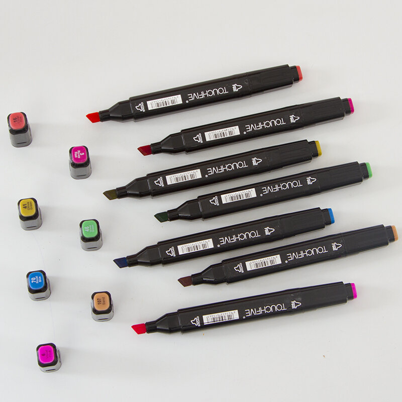 Conjunto de marcadores Touchfive para pintura de dibujo 30 40 60 80 168 colores diseño de punta de cepillo Dual marcadores de dibujo de Alcohol suministros de arte