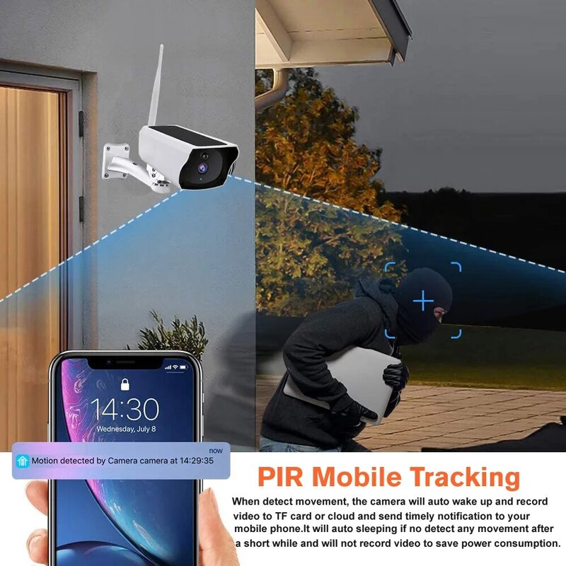 3MP Wireless Solar Powered Wifi Camera Outdoor Beveiliging Surveillance Kamera Cctv Smart Home Zonnepaneel Batterij Cam