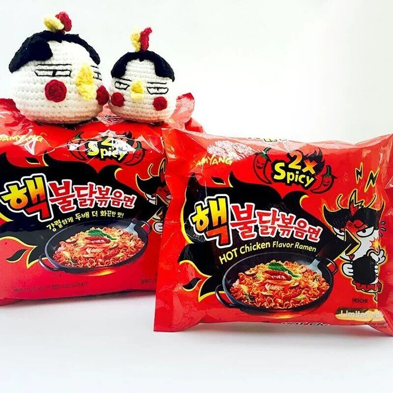 Makaron Instant zdjęć Samyang do pikantnego kurczaka 2x pikantne (brykiet) (3 szt. Do 140g) najbardziej pikantna pieprzna pikantna kuchnia koreańska gorące produkty azjatyckie
