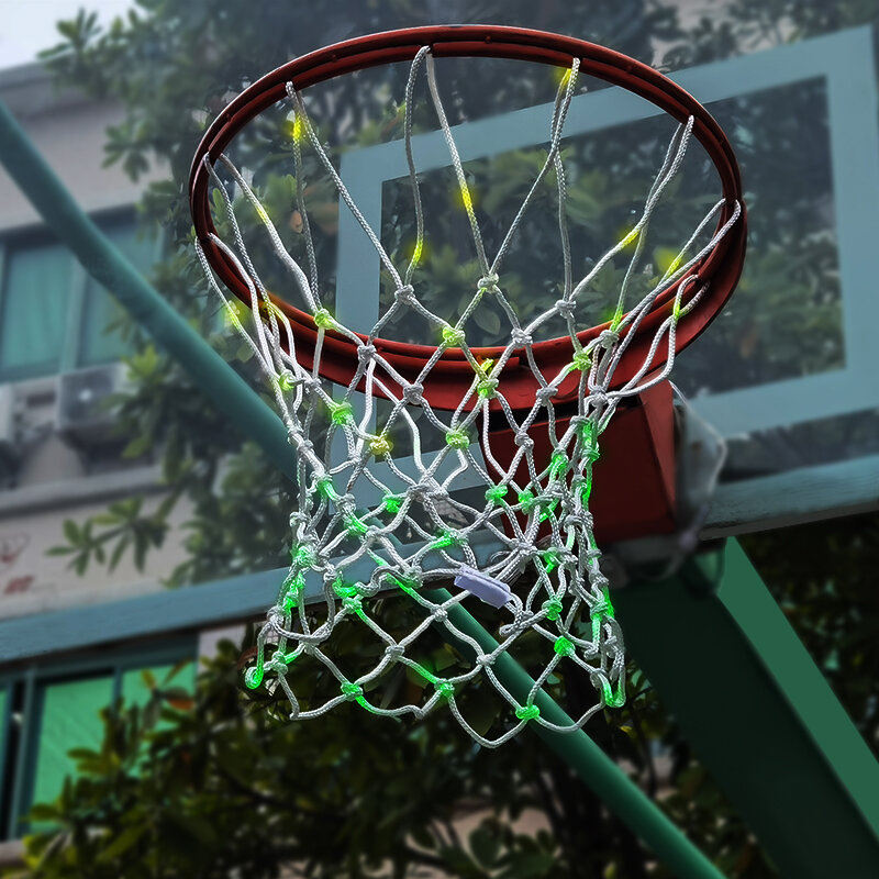 Siatka do koszykówki LED z zegarem zdalnego sterowania zmiana światła emitująca kolor sport wodoodporna standardowa siatka do koszykówki s