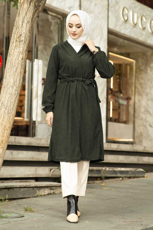 Abaya-Kimono Hijab con cinturón para mujer, rebeca con cinturón, ropa de calle, Camisa larga, ropa musulmana, invierno, 2022 Chaqueta informal de otoño con doble botonadura para mujer, Hijab con cinturón y cintura a cu