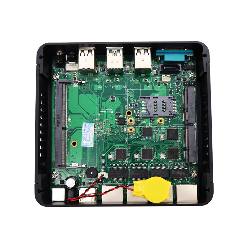Eglobal-Mini PC J4125, sans ventilateur, fessier, Core, 4 x Intel i210/i211 LAN, HDMI COM, ordinateur industriel mince comme routeur pare-feu