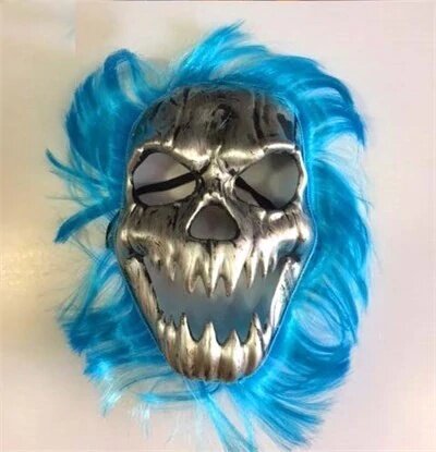 Halloween Halloween Schedel Masker Blauw Haar 431616383