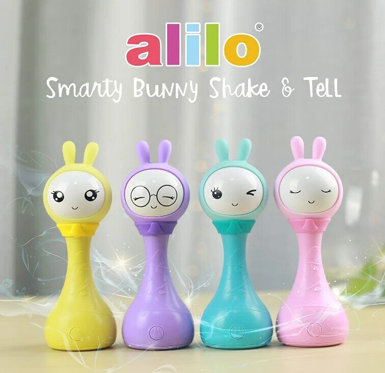 R1 Alilo Smarty Bunny 신생아 보육 운율 전자 래틀 장난감 이야기 컬러 학습 음악 플레이어