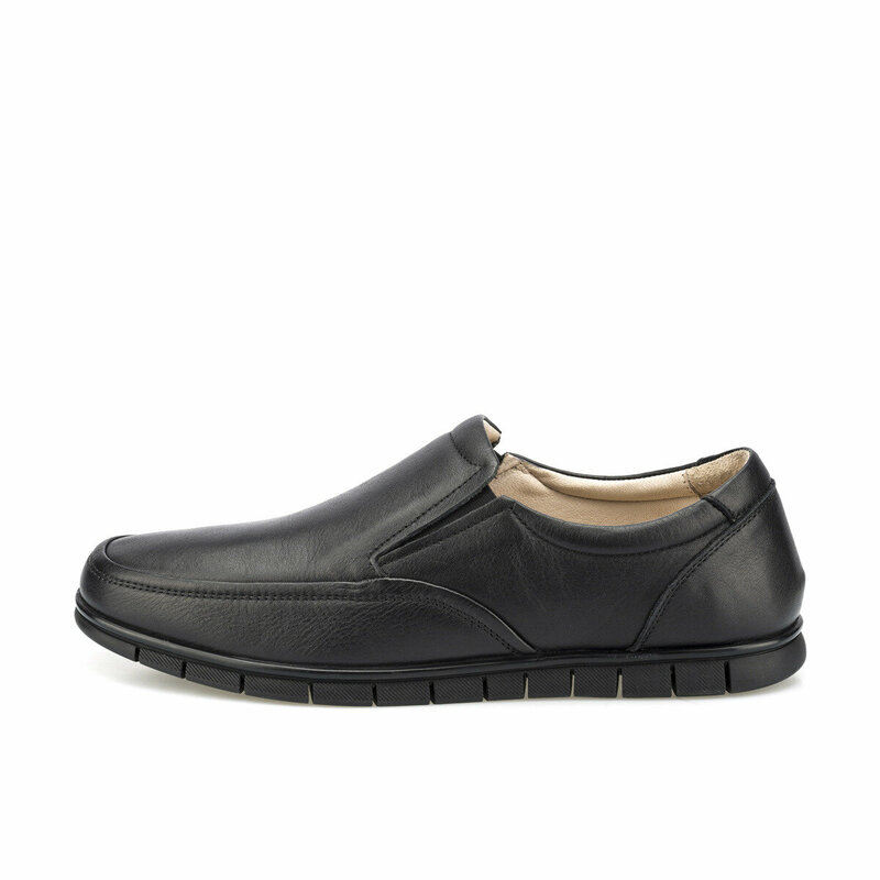 FLO czarne męskie skórzane obuwie klasyczne buty Polaris 5 punktowe 102066.M