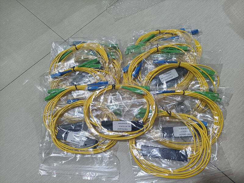 Divisor de fibra óptica de modo único, divisor PLC 1x2 SC/UPC-SC/APC, 5 unids/lote