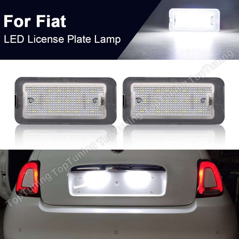 2 buah lampu pelat nomor lisensi LED bebas kesalahan untuk Fiat 500 / C Abarth 2007-2020 Canbus Targa 51800482