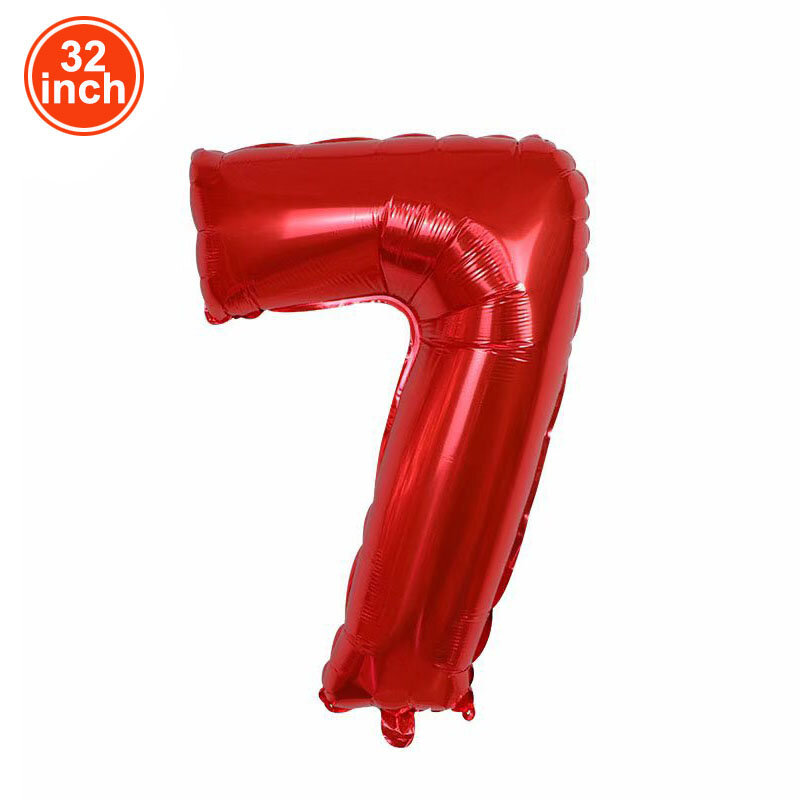 Balon Angka Besar Merah 32 Inci 1 2 3 4 5 6 7 8 9 Bola Ulang Tahun Pembalap Digit Balon Lajang Gambar Gohatsu Ballon
