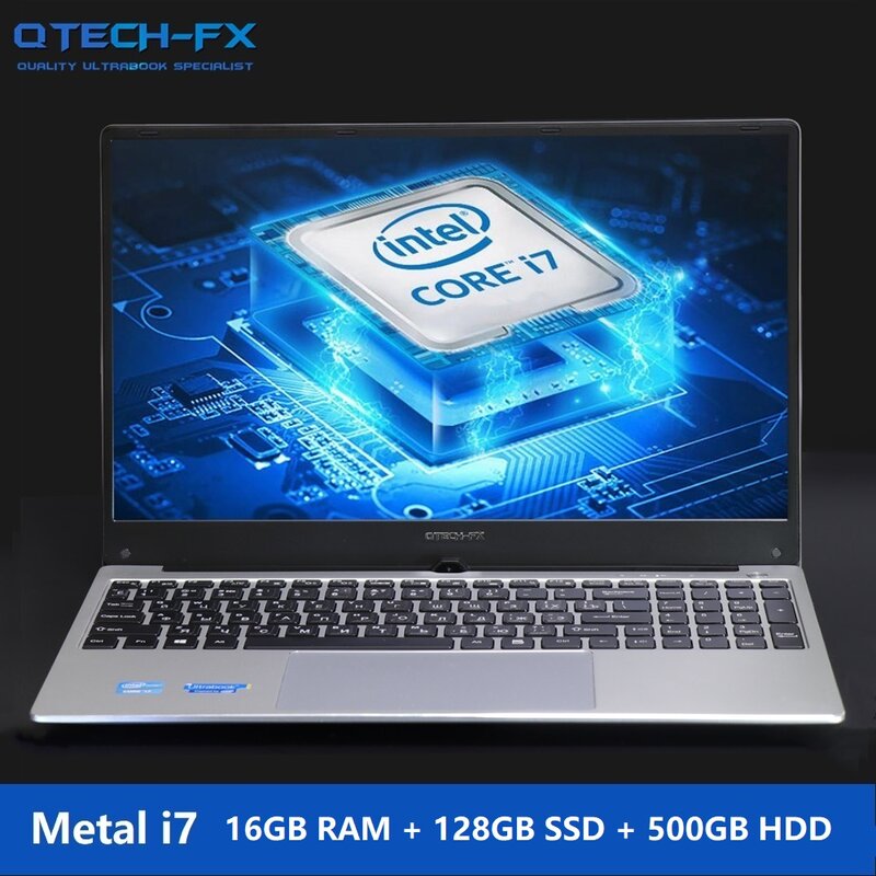 คำ AZERTY สเปน Backlit กล่องโลหะ15.6 Intel I7 Notebook 16GB RAM 1TB HDD + SSD 128GB 500G คอมพิวเตอร์แล็ปท็อป WIFI บลูทูธ