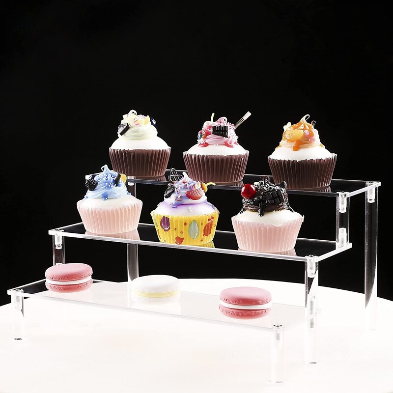 Clear Acrylic Display Stand For Anime Figures Cupcake Shelf Organizer Desserts Holder Jewels Display Risers Stand Perfume Stand