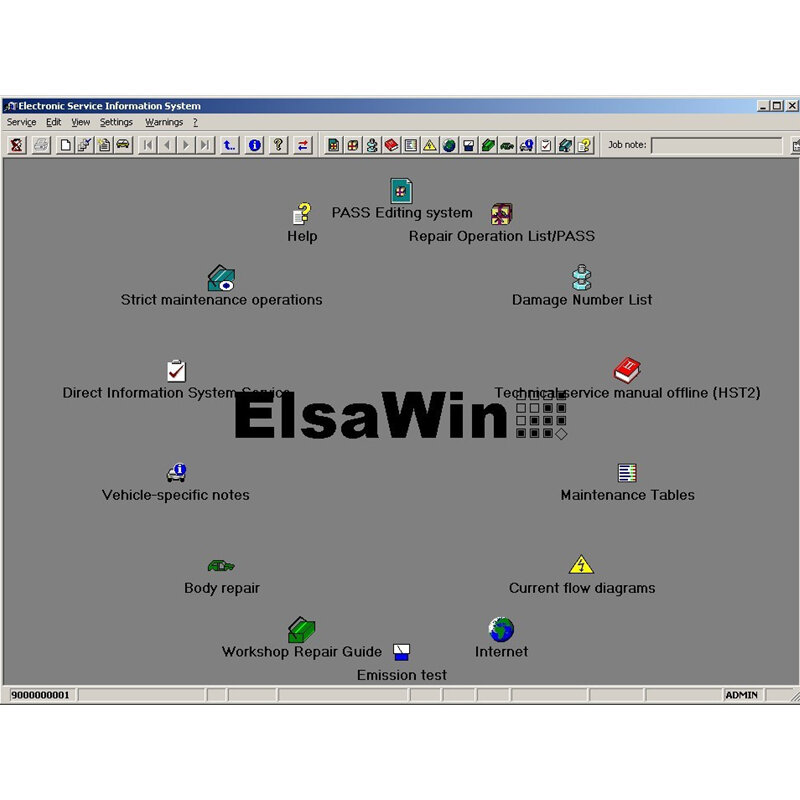 ELSAWIN-Software de reparación para vehículos, catálogo de piezas electrónicas para vehículos, para a-udi, para V-W, 2022