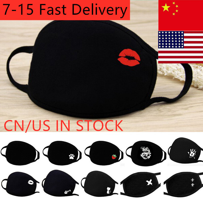 3PC Simple Cotton Mask Simple Unisex Black Cycling Breathable Mouth Face Mask Face Mouth Mask Dropshipping