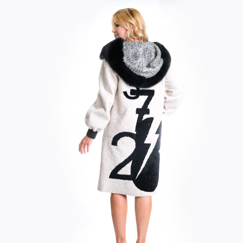 Zoramotti-piel de oveja auténtica para mujer, Collar de zorro, ropa de invierno, mantiene el calor, turco, Turquía, Moskow