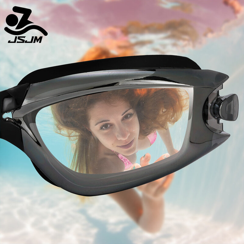 JSJM nowy profesjonalny dorosłych Anti-fog UV soczewka ochronna mężczyźni kobiety okulary pływackie wodoodporny silikon regulowany gogle pływackie