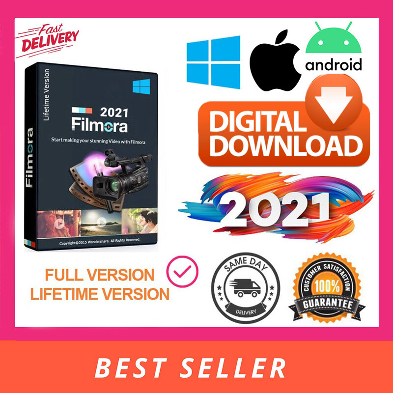 Wondershare Filmora 10 | Wondershare Filmora X | Pełna wersja | Dożywotnia klucz aktywacyjny | Wielojęzyczny | Windows & MacOS|Android