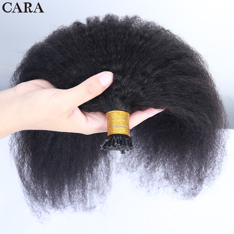 Microlinks волос человеческие волосы для наращивания, волосы пряди бразильские кудрявые Натуральные Прямые Пряди человеческих волос для наращивания для черный Для женщин Remy HairCARA