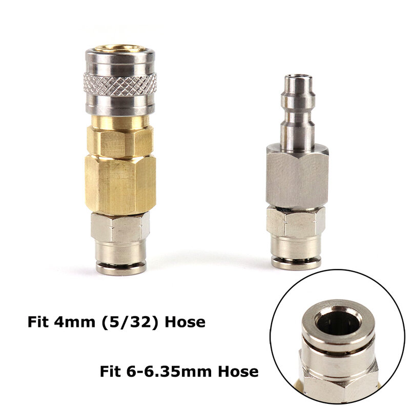 New Airsoft HPA (US)2302 23-2 Foster Quick Disconnect QD With Push-In Pipe Fitting Assembly For 4MM(5/32) Or 6MM-6.35MM Hose