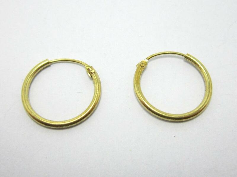 10pcs Brass earrings hoops 15x1.5mm Statement Raw brass Circle earlobe findings R1271