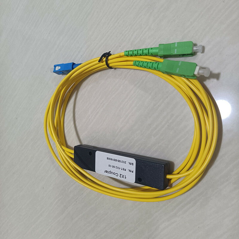 Divisor de fibra óptica de modo único, divisor PLC 1x2 SC/UPC-SC/APC, 5 unids/lote