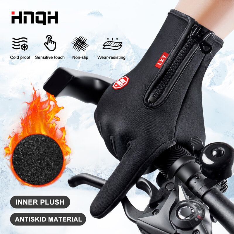 Winter Cycling Gloves Bicycle Warm Touchscreen Full Finger Gloves Waterproof Skiing Motorcycle Riding Thermal Guantes Ciclismo