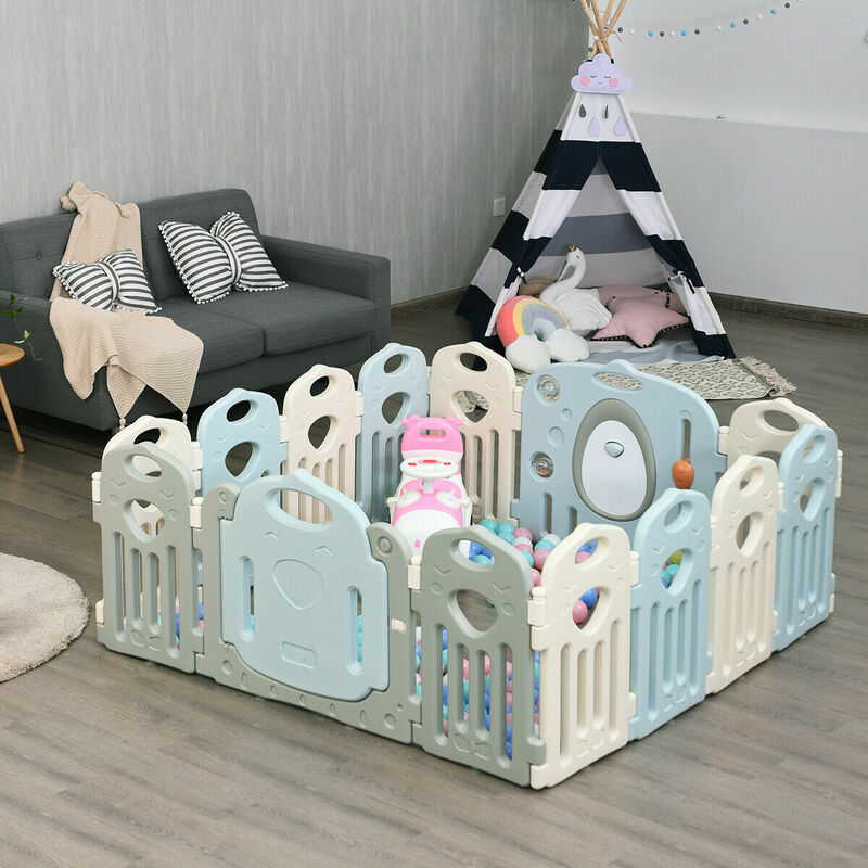 Babyjoy-corralito para bebés, Centro de Actividades, seguridad, patio, hogar, 14 paneles, BB5303