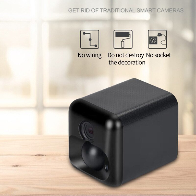 Mini câmera de segurança com visão noturna, wi-fi, 1080p, hd, bateria recarregável, sem fio
