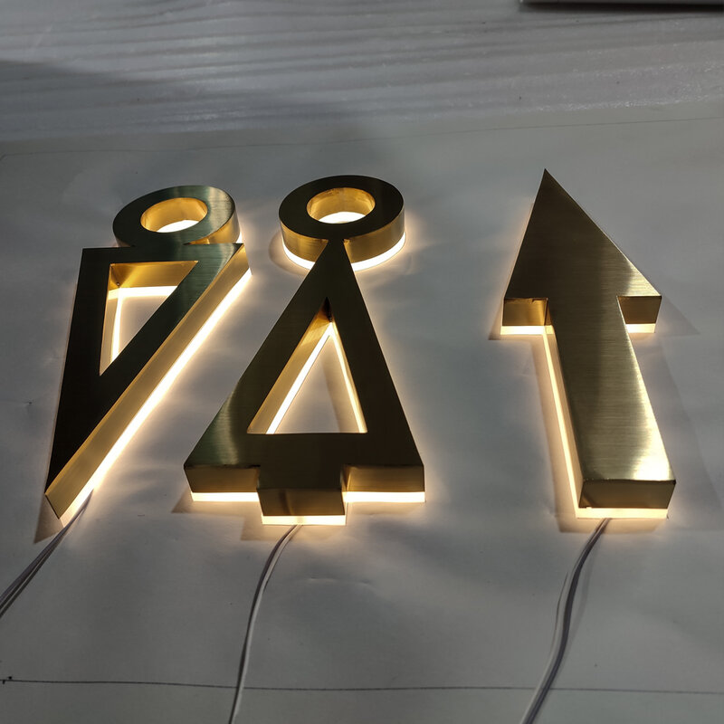 Чрезвычайно прочный фонарь заднего света титановый Золотой моющийся номер логотип вывеска