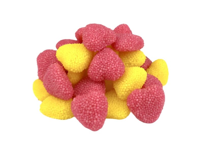 Marmolada serca różowy/żółty w posypce Fini 100 gr.