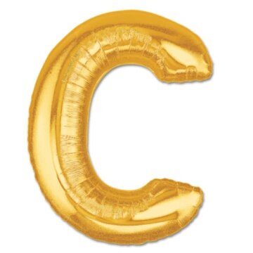 Globo de aluminio con letra C, Color dorado, 40 pulgadas, 431621022