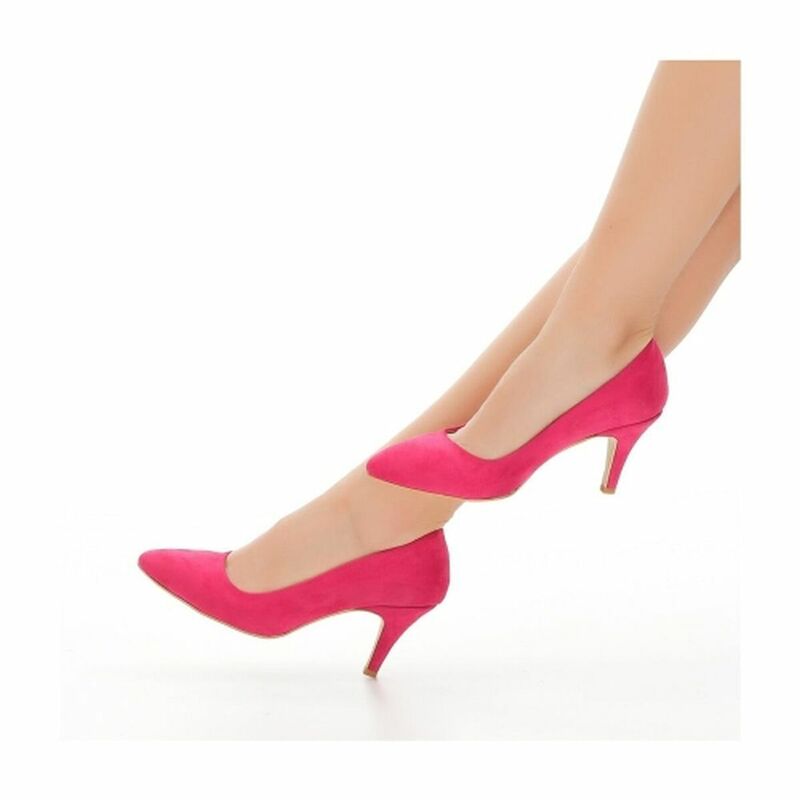 Fuchsia Gót Nhọn Nữ Bơm Size Lớn Thời Trang Mùa Hè Thu Nhọn Da Lộn Giày Cao Gót Ngắn Giày Sandal Nữ Giày
