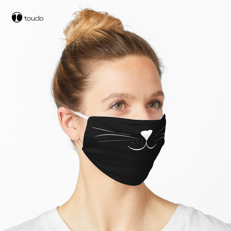 Gato nariz máscara filtro de rosto pano de bolso reutilizável lavável