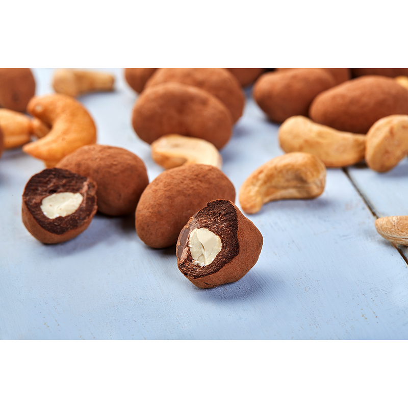 Cashew in dark schokolade rohe organische natürliche zucker-freies lactose und Streuen kakao paket 250 gr.