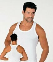 Camiseta deportiva de tirantes anchos para hombre, 100% algodón, textura de tela suave y duradera natural que absorbe el sudor
