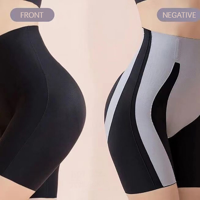 Flarixa-Shorts sem costura de seda gelo para mulheres, calça modeladora do corpo, cintura alta, calcinha lisa da barriga, cueca Boxer Lift Hip, cueca emagrecedora