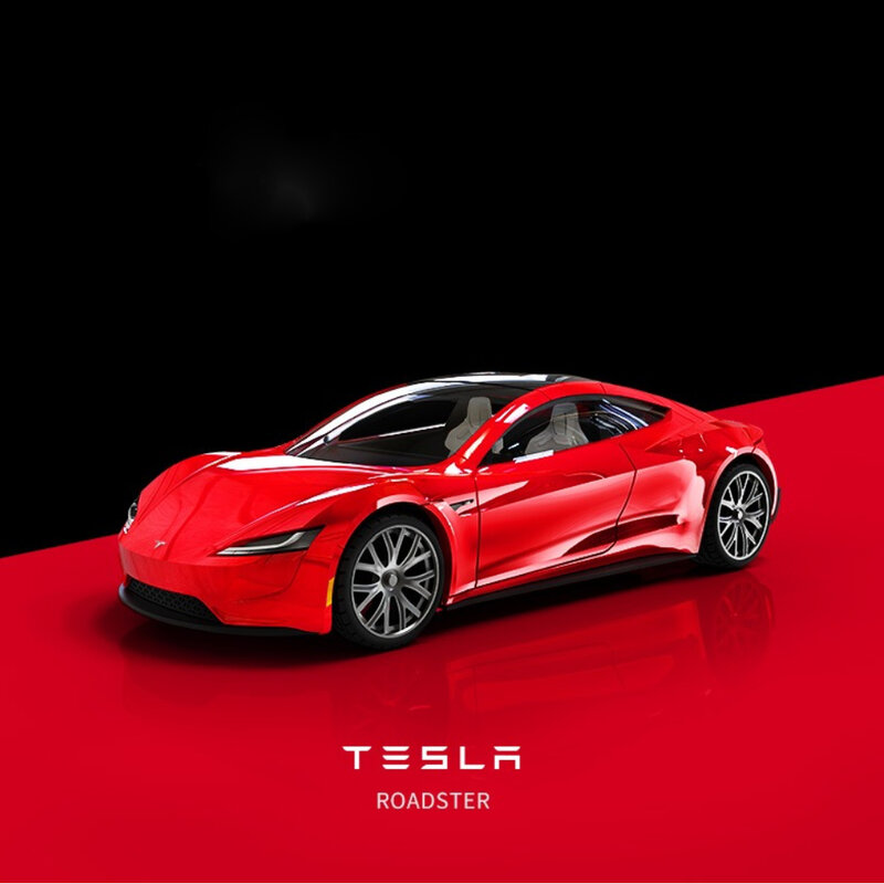 ¡Gran oferta! Tesla Roadster-modelo de coche fundido a presión, decoración del hogar, juguetes, modelo de coche, aleación, sueño, novedad, 1:64